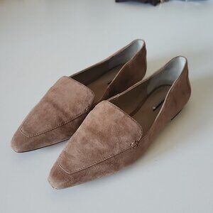 ANN TAYLOR | Suede loafers flats beige sz 6M